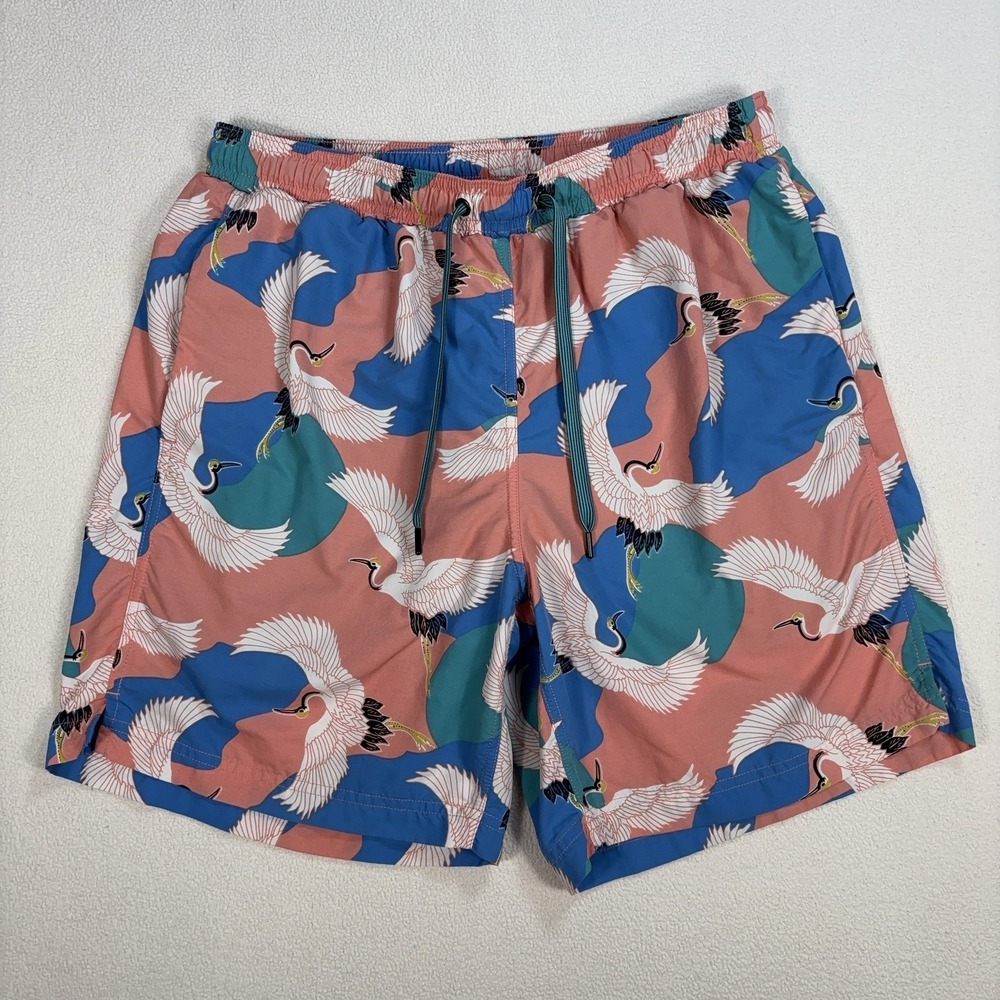 SAXX Cannonball 2N1 Lined Swim Shorts Men's M Peach Crane Ballpark Pouch Stretch